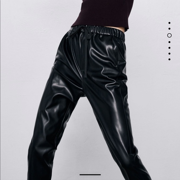 Zara Pants & Jumpsuits Zara Faux Leather Joggers Poshmark